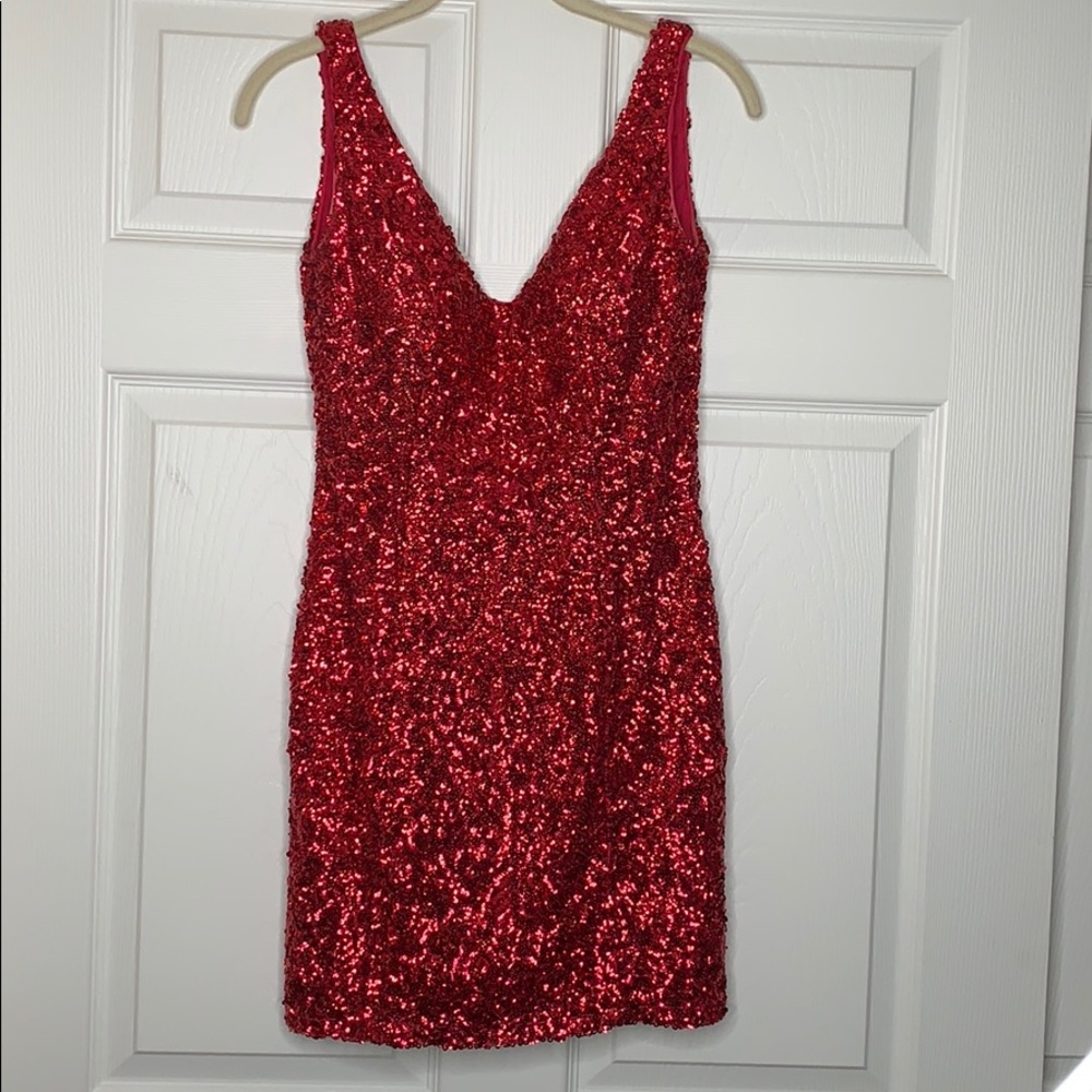 Alyce Paris | Sexy | Red | Low Back | Sequin Dress